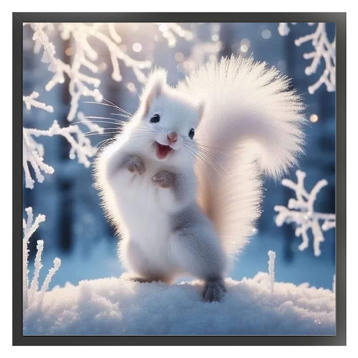 Squirrel - Full 11CT Stamped Cross Stitch 40x40CM - Yishu