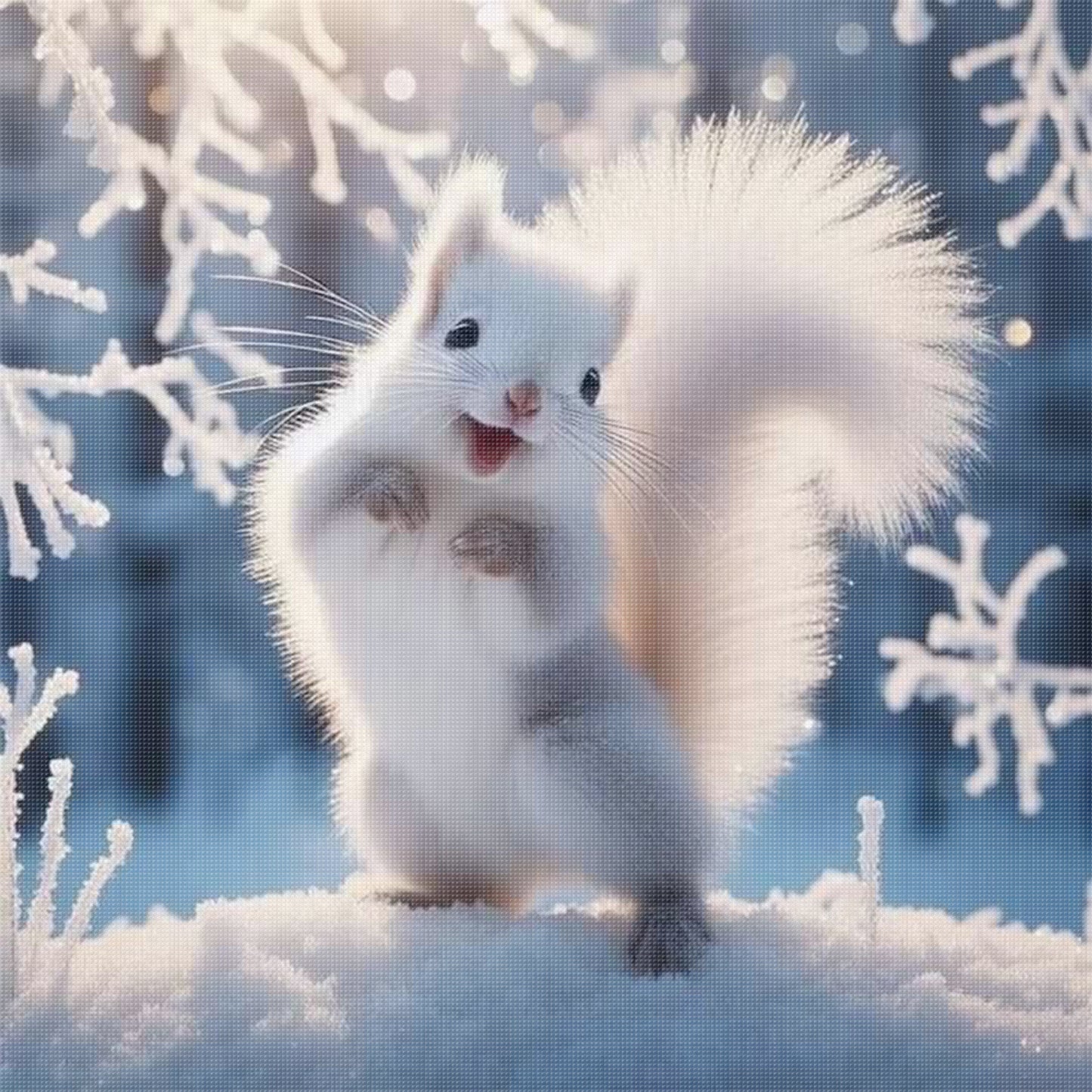 Squirrel - Full 11CT Stamped Cross Stitch 40x40CM - Yishu