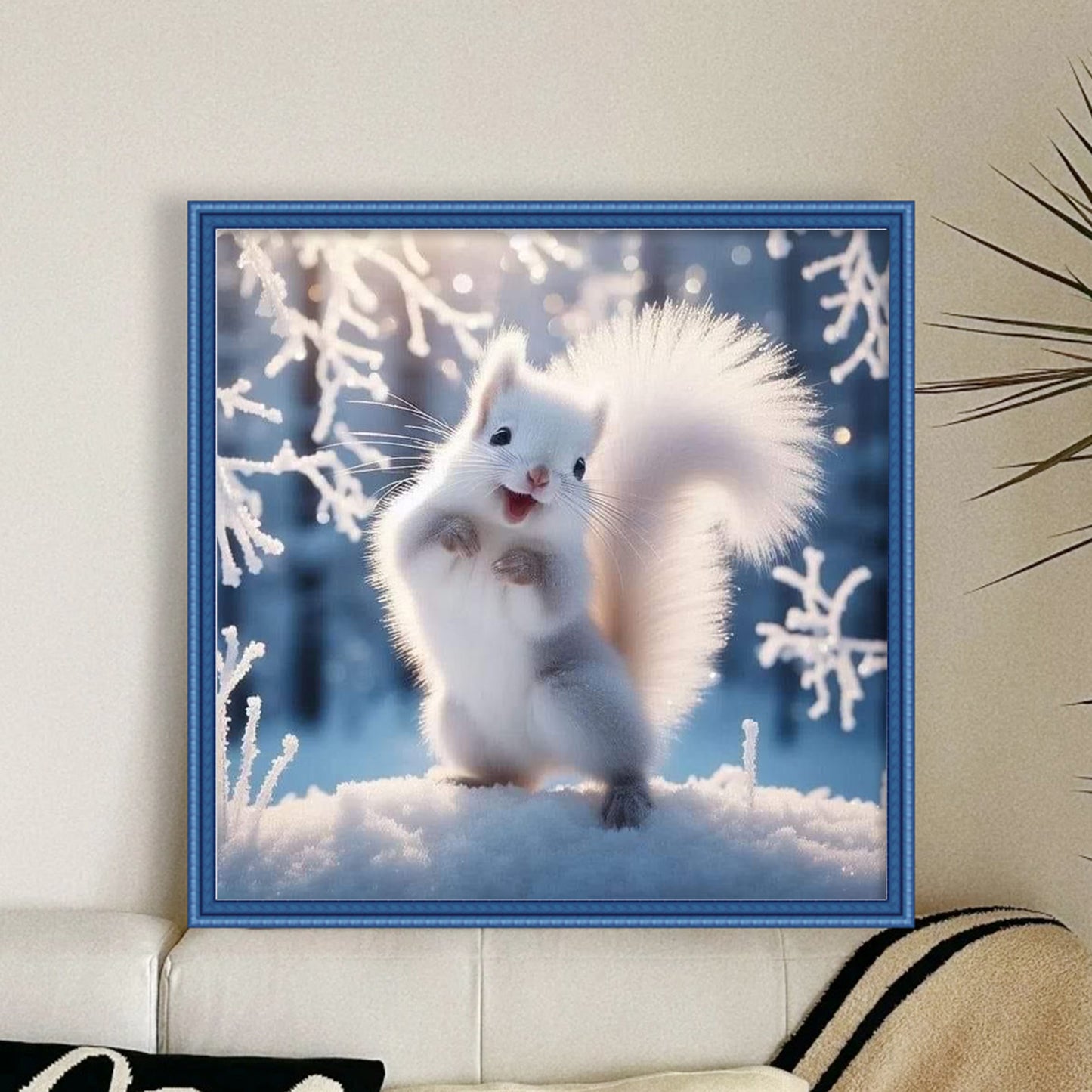 Squirrel - Full 11CT Stamped Cross Stitch 40x40CM - Yishu