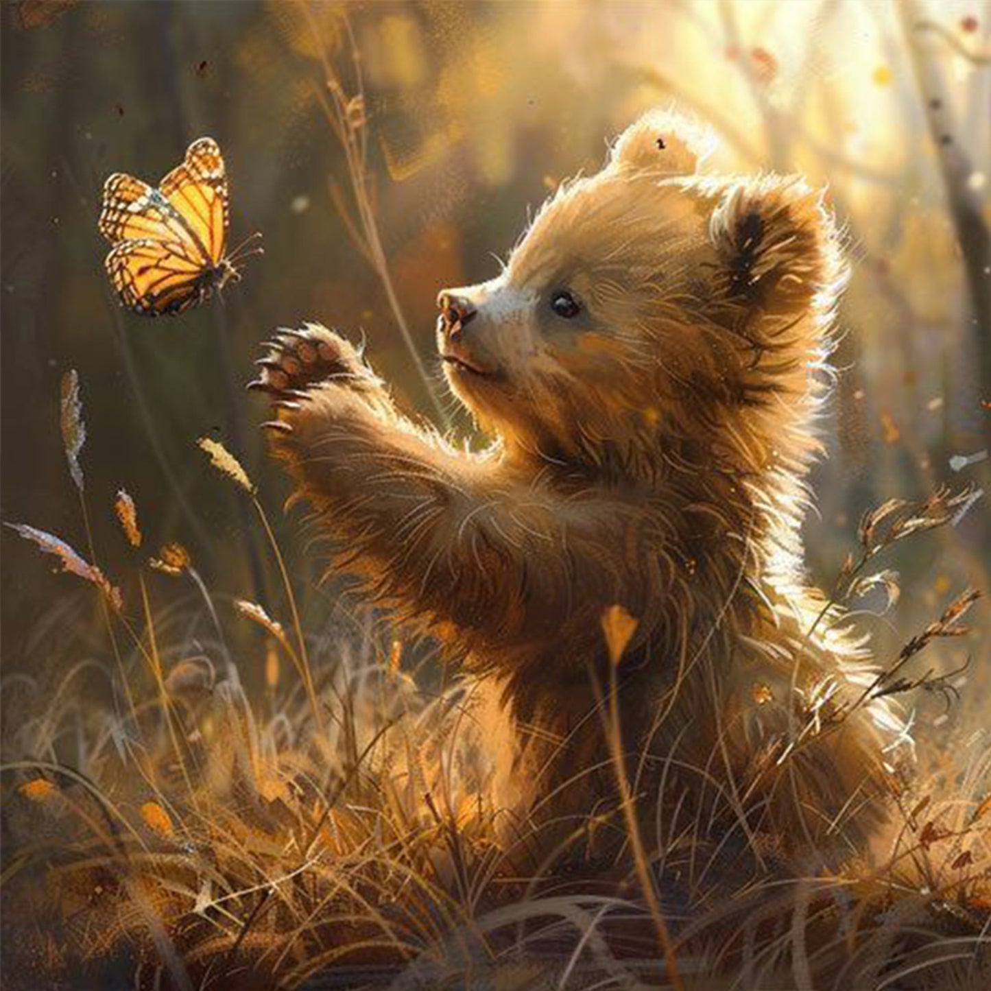 Bear - Full 11CT Stamped Cross Stitch 40x40CM - Yishu
