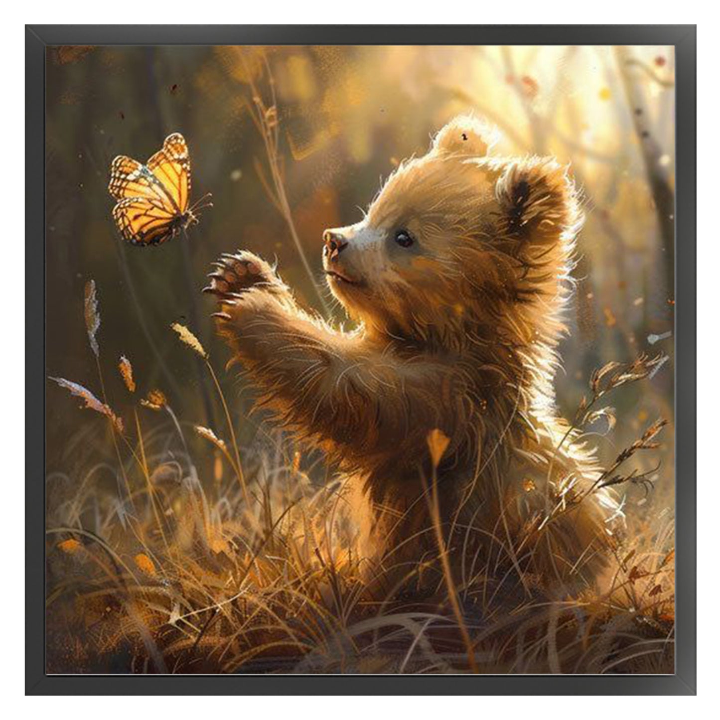 Bear - Full 11CT Stamped Cross Stitch 40x40CM - Yishu