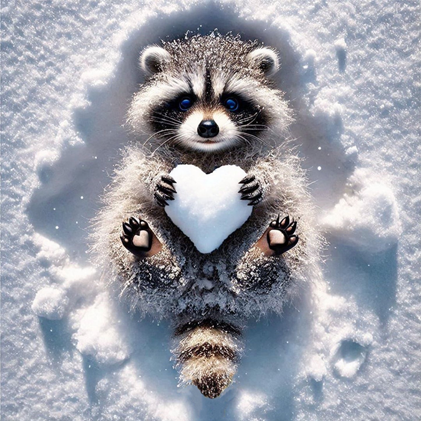 Raccoon - Full 11CT Stamped Cross Stitch 40x40CM - Yishu