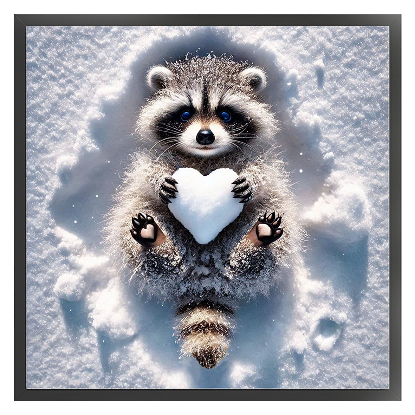 Raccoon - Full 11CT Stamped Cross Stitch 40x40CM - Yishu