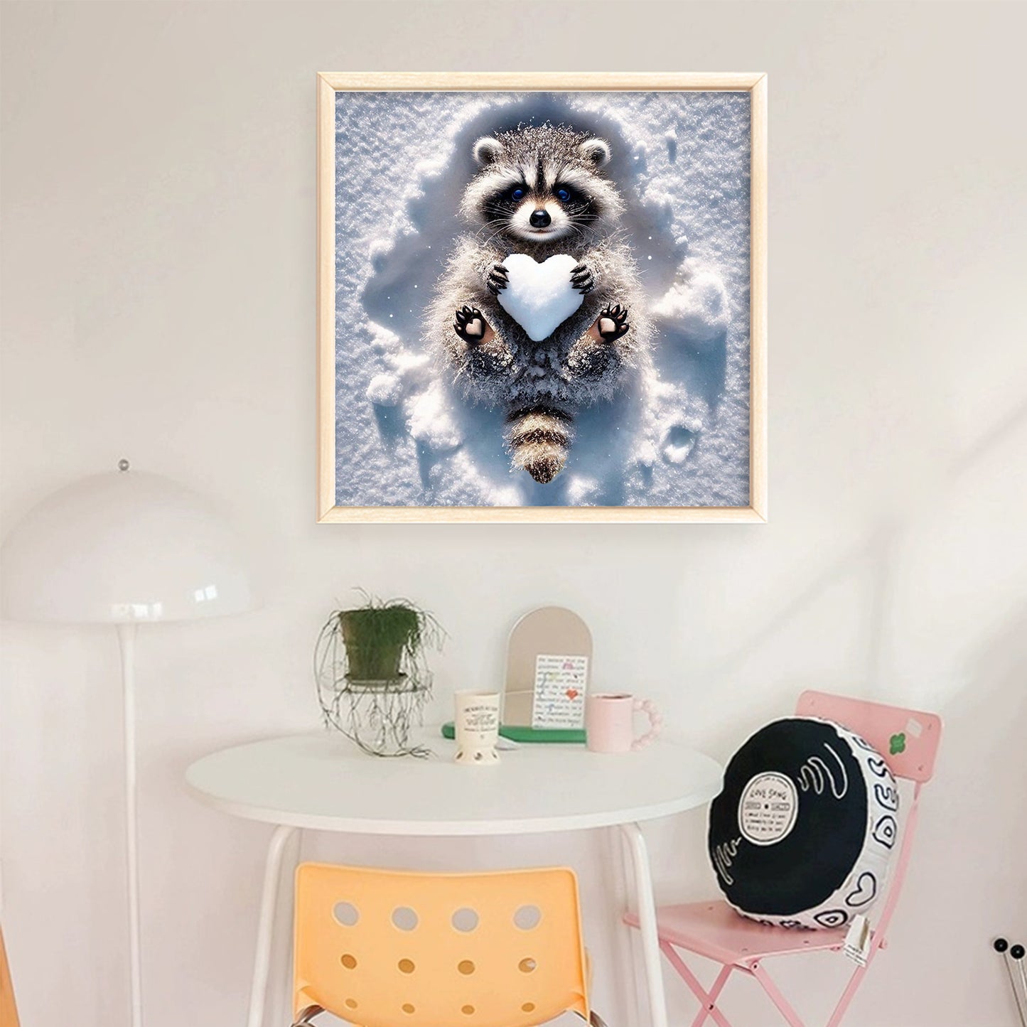 Raccoon - Full 11CT Stamped Cross Stitch 40x40CM - Yishu