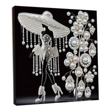 Load image into Gallery viewer, DIY Pearl Painting Kit 30x30CM Elegant Lady Framed Handmade Pearl Material Art Set Room Wall Decoration
