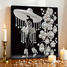 Load image into Gallery viewer, DIY Pearl Painting Kit 30x30CM Elegant Lady Framed Handmade Pearl Material Art Set Room Wall Decoration
