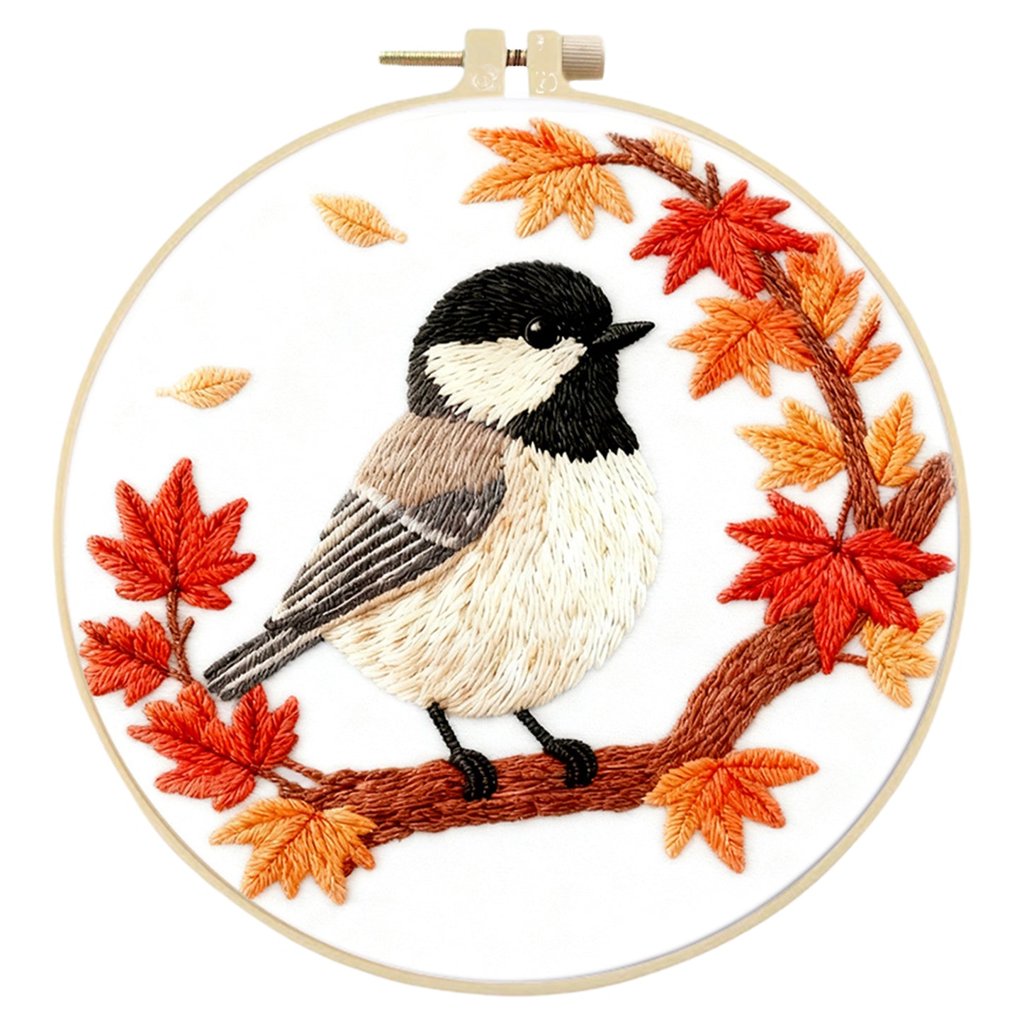 Robin - DIY Embroidery Cross Stitch Kit with Pattern Cotton Threads Needles Hoop 29x29CM/11.42x11.42in