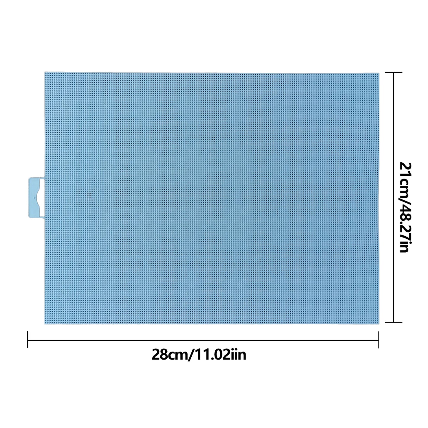 1PCS DIY 14CT Plastic Mesh Canvas Sheets 28x21CM for Crafts Crochet Knit (Blue)