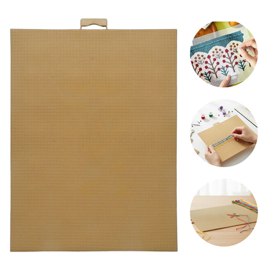 1PCS DIY 14CT Plastic Mesh Canvas Sheets 28x21CM for Crafts Crochet Knit (Yellow)