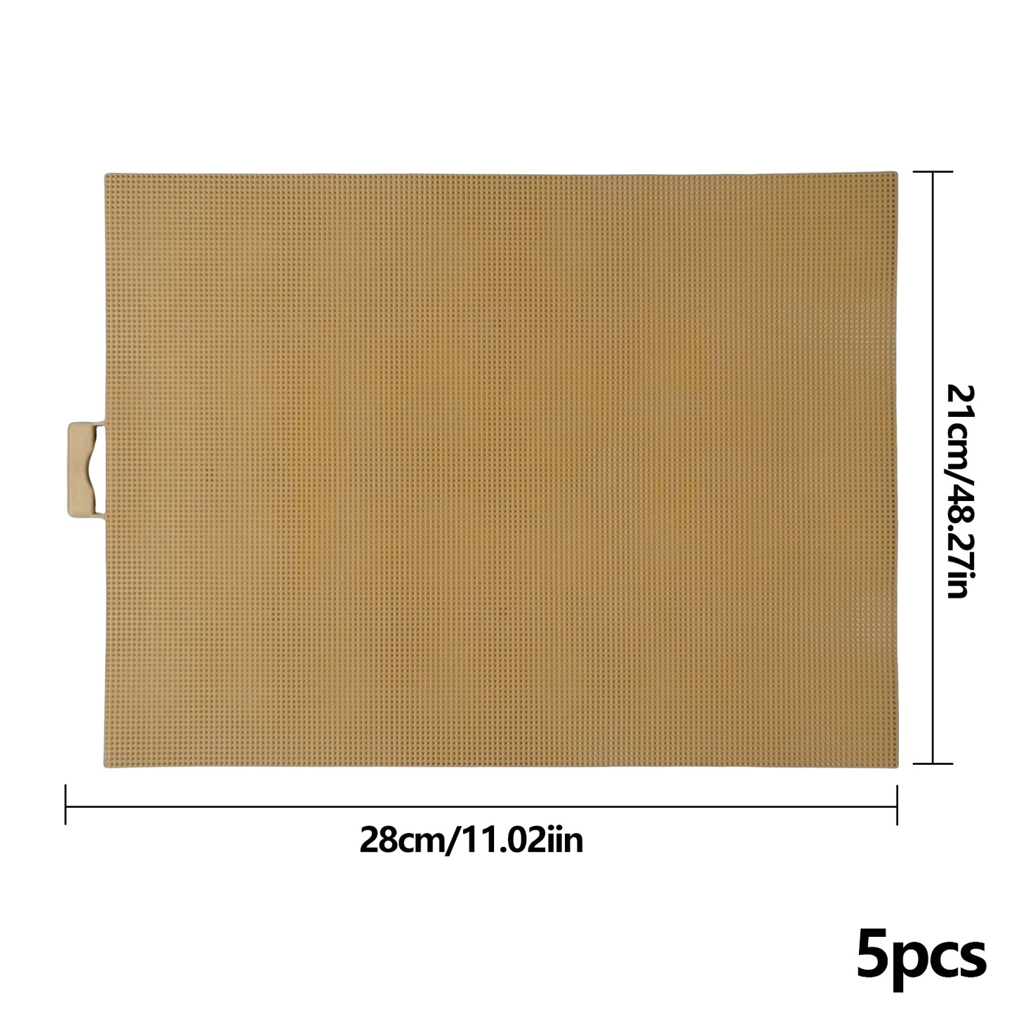 5PCS DIY 14CT Plastic Mesh Canvas Sheets 28x21CM for Crafts Crochet Knit (Yellow)