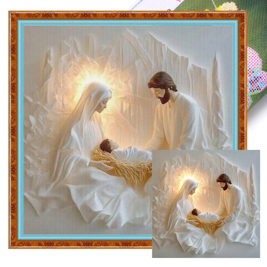 Nativity Of Jesus - Full 14CT Stamped Cross Stitch 40x40CM - Huacan