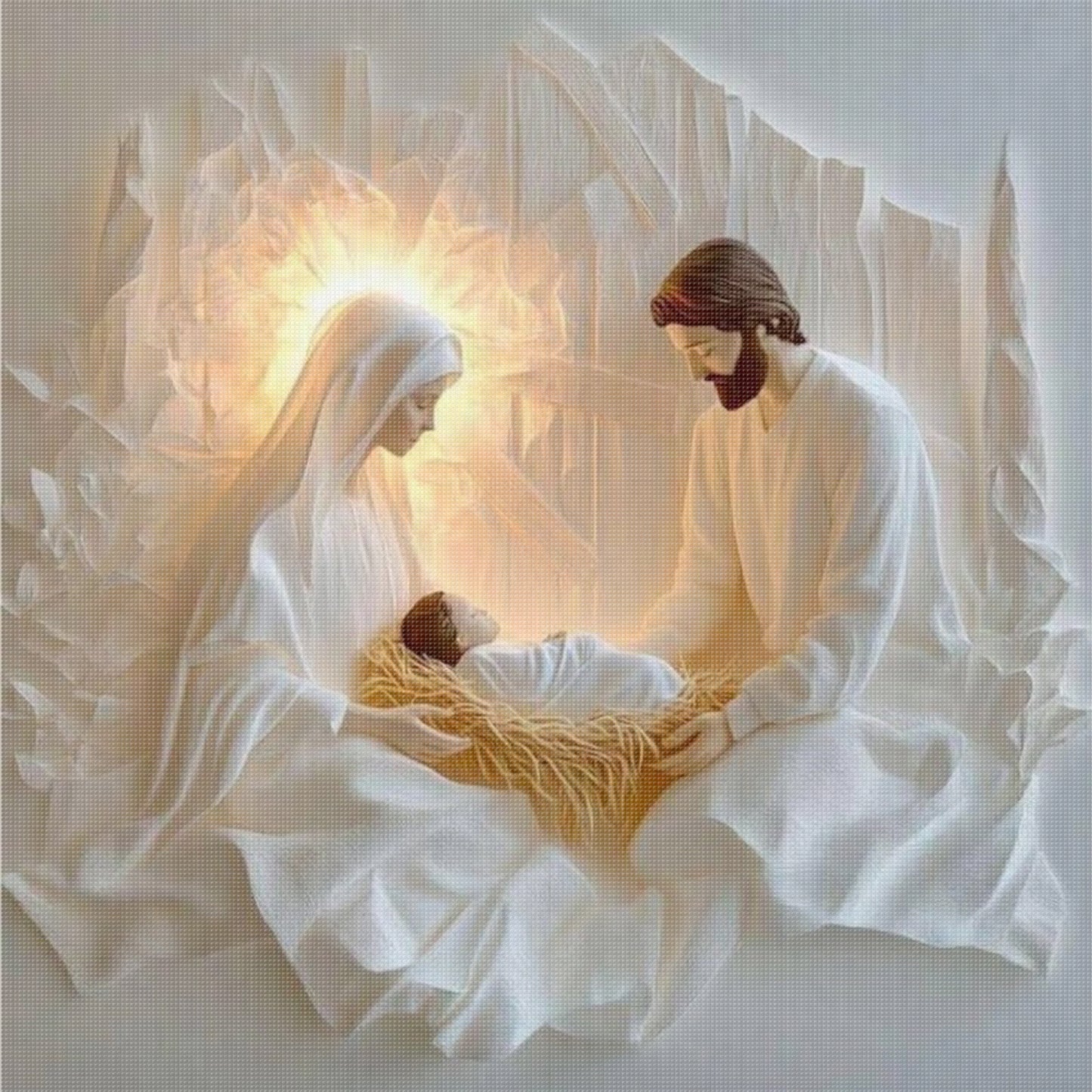 Nativity Of Jesus - Full 14CT Stamped Cross Stitch 40x40CM - Huacan