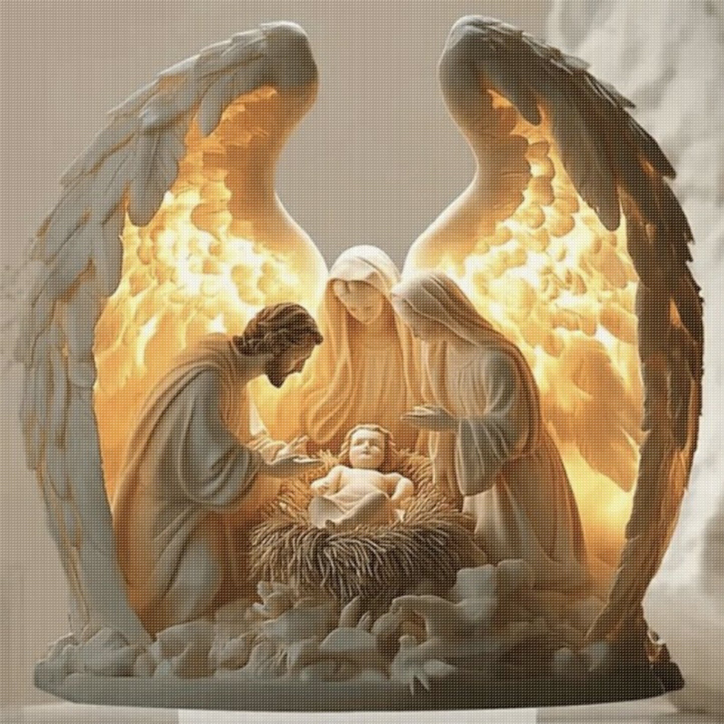 Nativity Of Jesus - Full 14CT Stamped Cross Stitch 40x40CM - Huacan