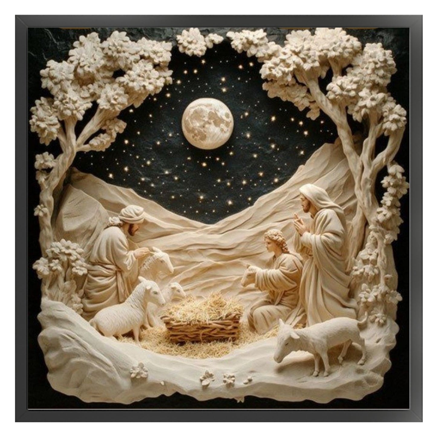 Nativity Of Jesus - Full 14CT Stamped Cross Stitch 40x40CM - Huacan