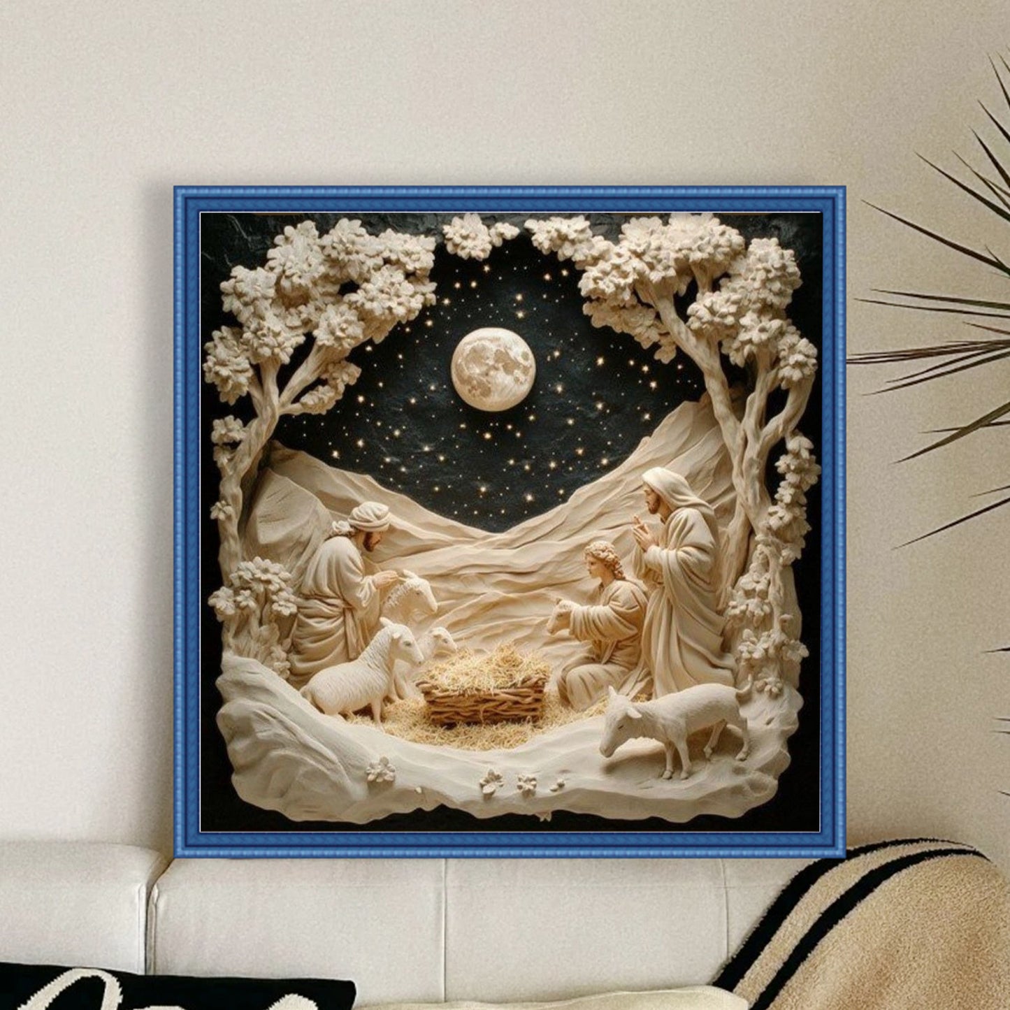 Nativity Of Jesus - Full 14CT Stamped Cross Stitch 40x40CM - Huacan