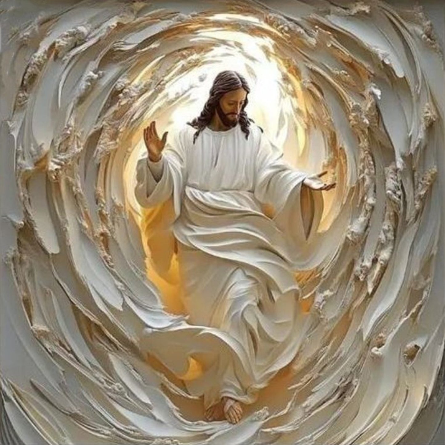 Jesus - Full 14CT Stamped Cross Stitch 40x40CM - Huacan