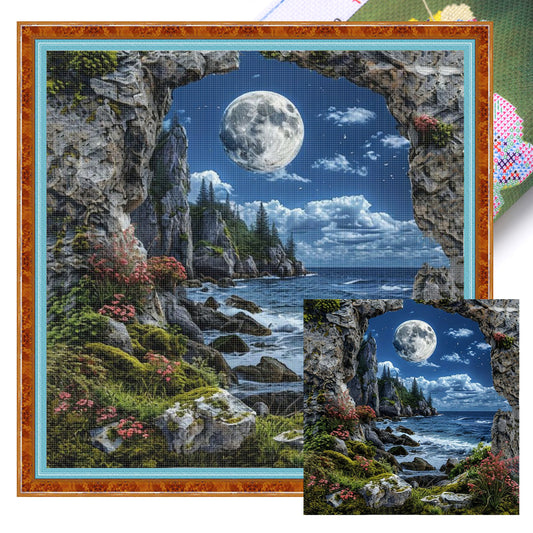 Forest Scenery - Full 14CT Stamped Cross Stitch 40x40CM - Huacan