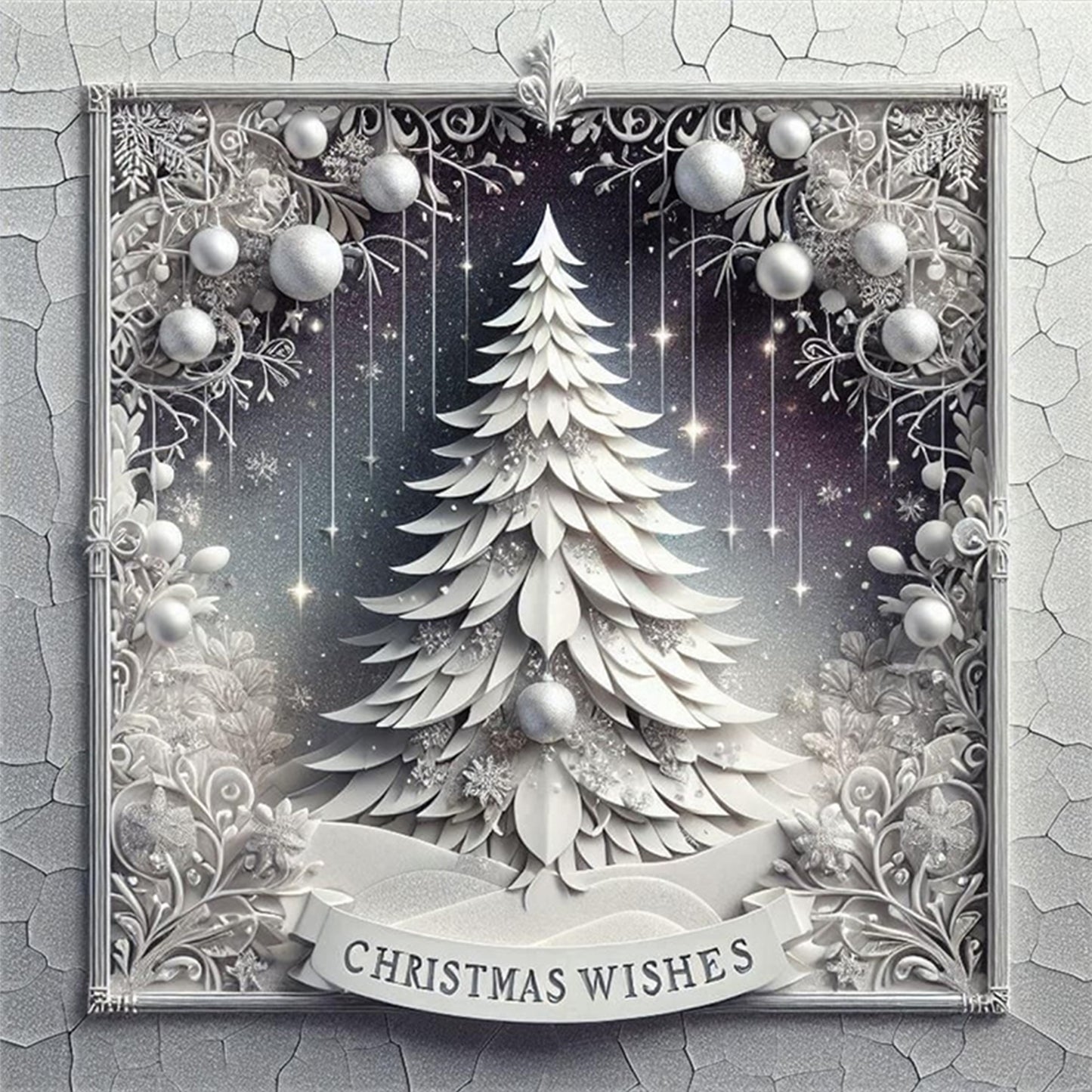 Christmas Tree - Full 18CT Stamped Cross Stitch 40x40CM - Huacan