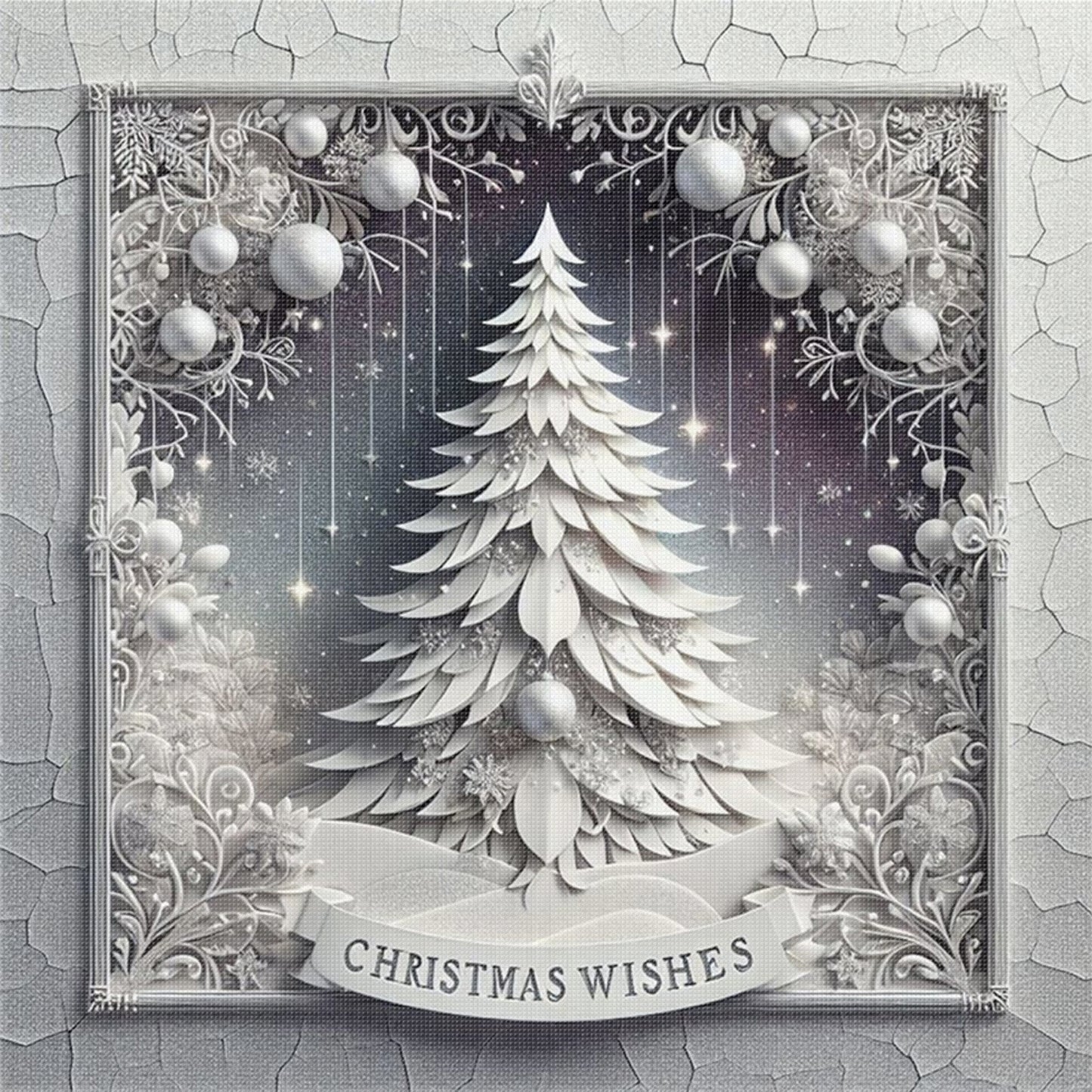 Christmas Tree - Full 18CT Stamped Cross Stitch 40x40CM - Huacan