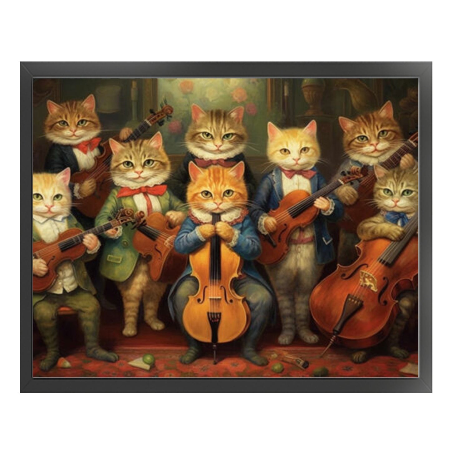 Cat Music Band - Full 11CT Stamped Cross Stitch 50x40CM - Huacan