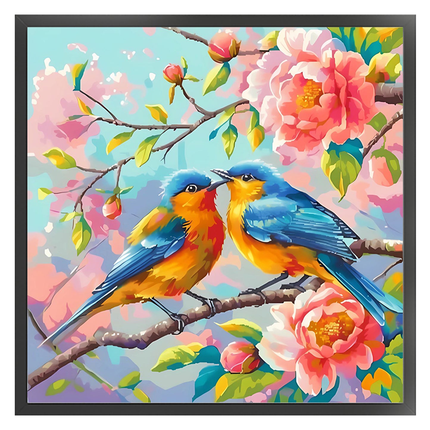 Bird On Branch - Full 11CT Stamped Cross Stitch 40x40CM - Huacan