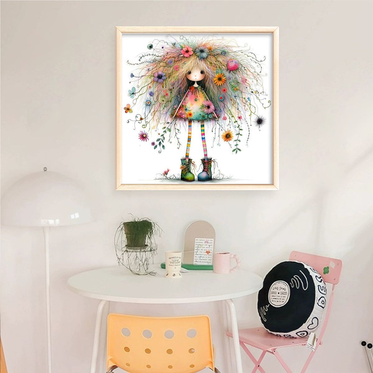 Quirky Girl - Full 14CT Counted Cross Stitch 40*40CM - Yishu