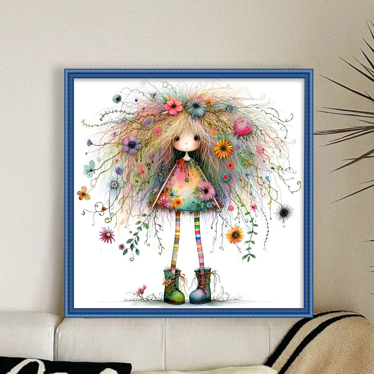 Quirky Girl - Full 14CT Counted Cross Stitch 40*40CM - Yishu