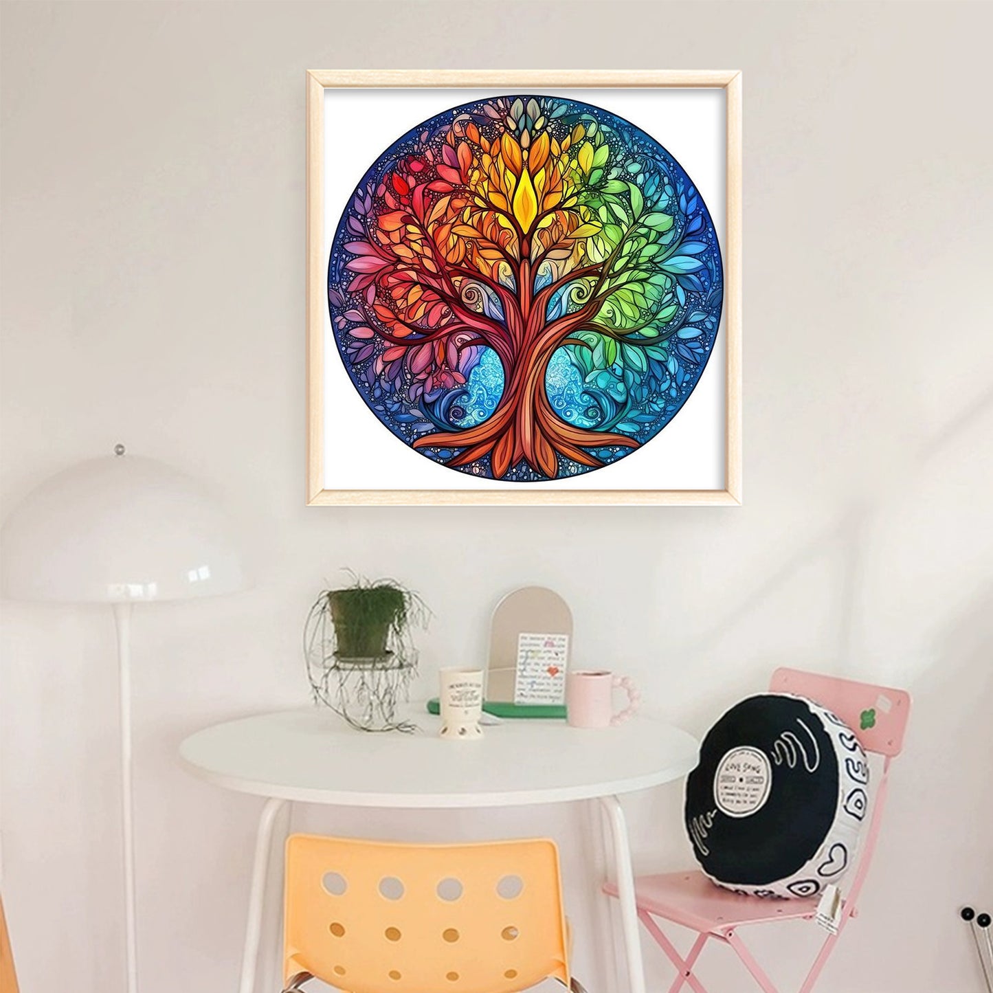 Colorful Tree Of Life - Full 11CT Stamped Cross Stitch 45x45CM - Huacan