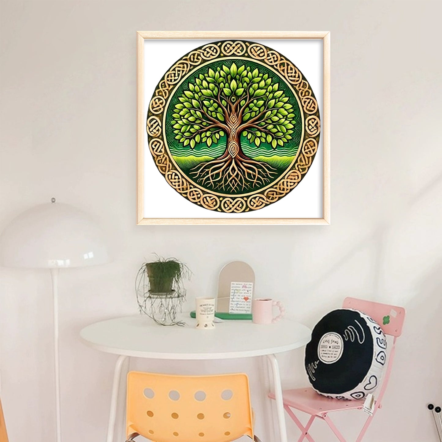 Green Tree Of Life - Full 11CT Stamped Cross Stitch 45x45CM - Huacan