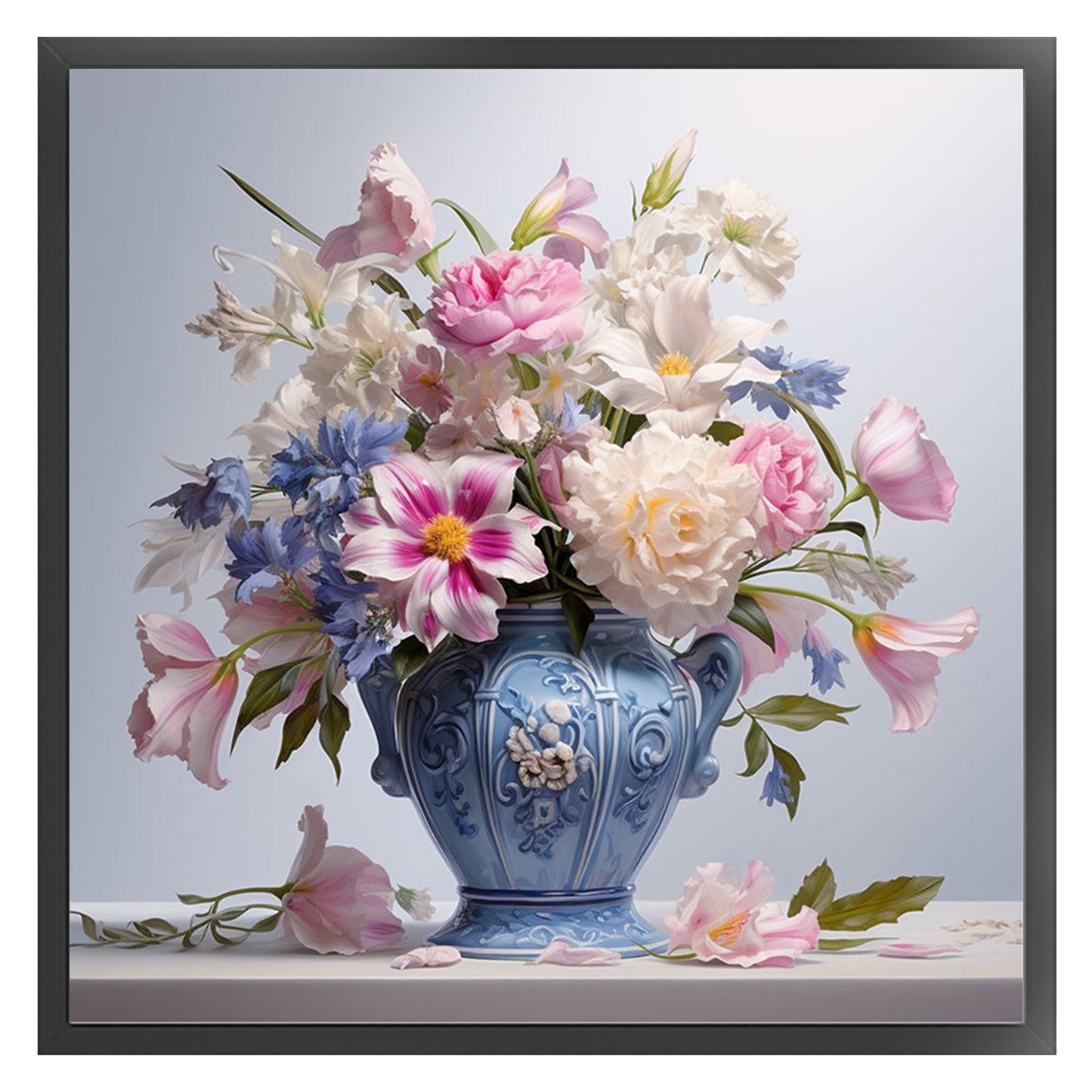 Flower Vase - Full 11CT Stamped Cross Stitch 45x45CM - Huacan