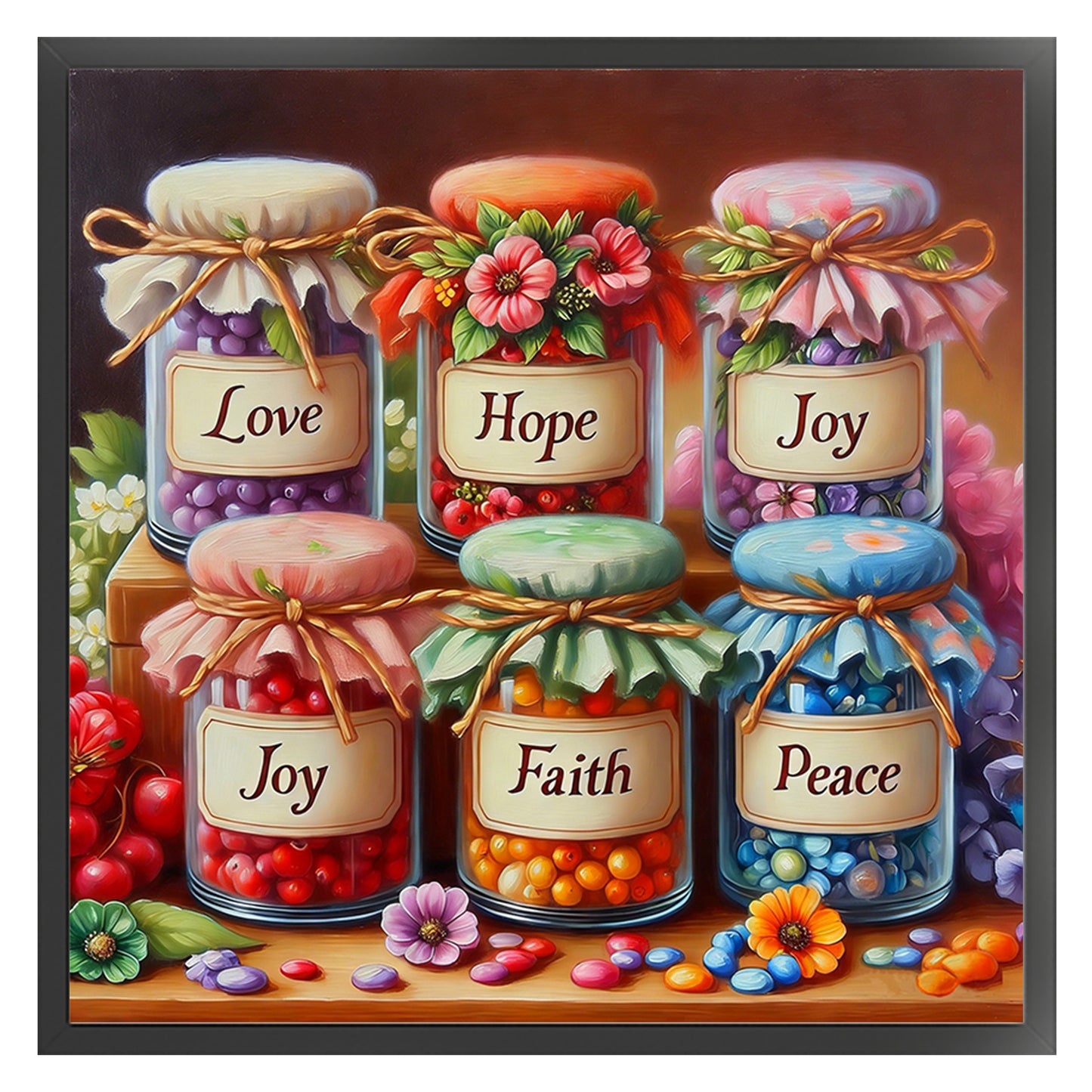 Candy Glass Bottle - Full 11CT Stamped Cross Stitch 45x45CM - Huacan