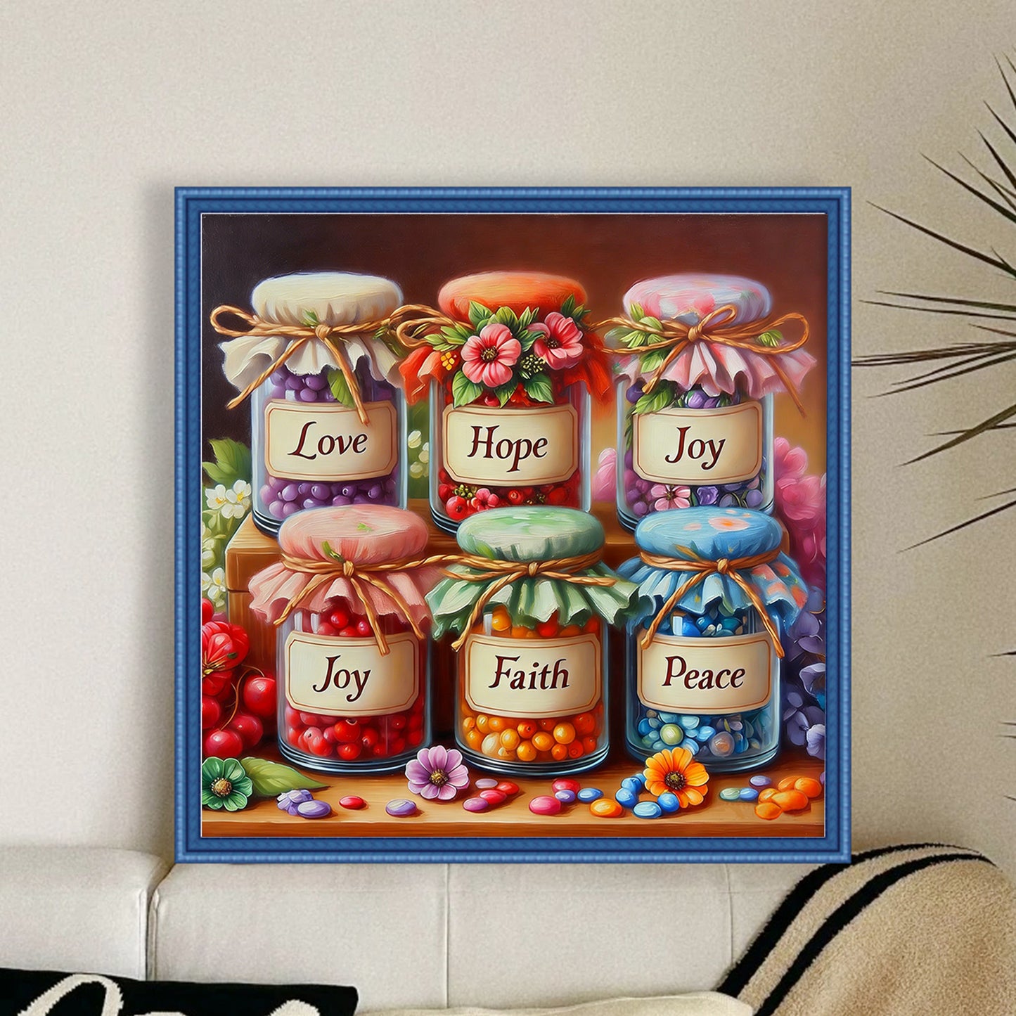 Candy Glass Bottle - Full 11CT Stamped Cross Stitch 45x45CM - Huacan