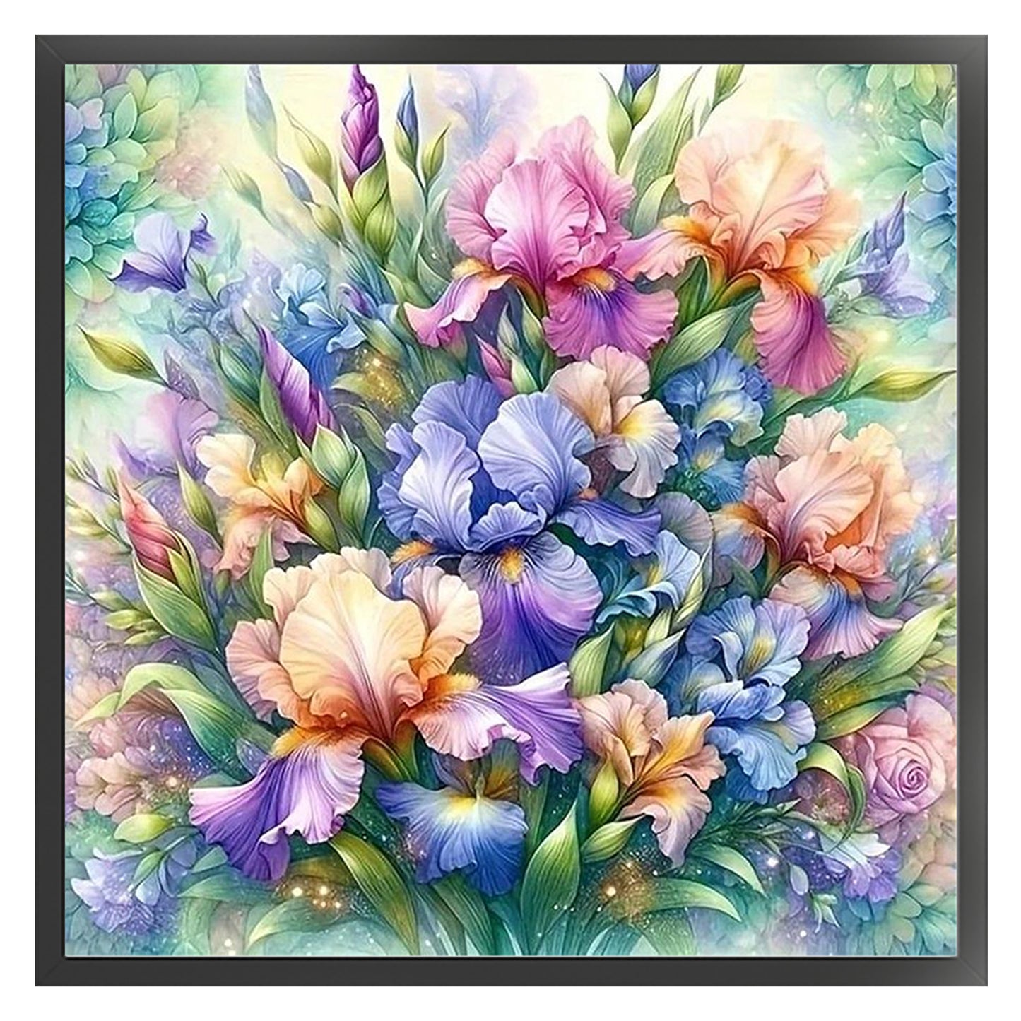 Iris - Full 11CT Stamped Cross Stitch 45x45CM - Huacan