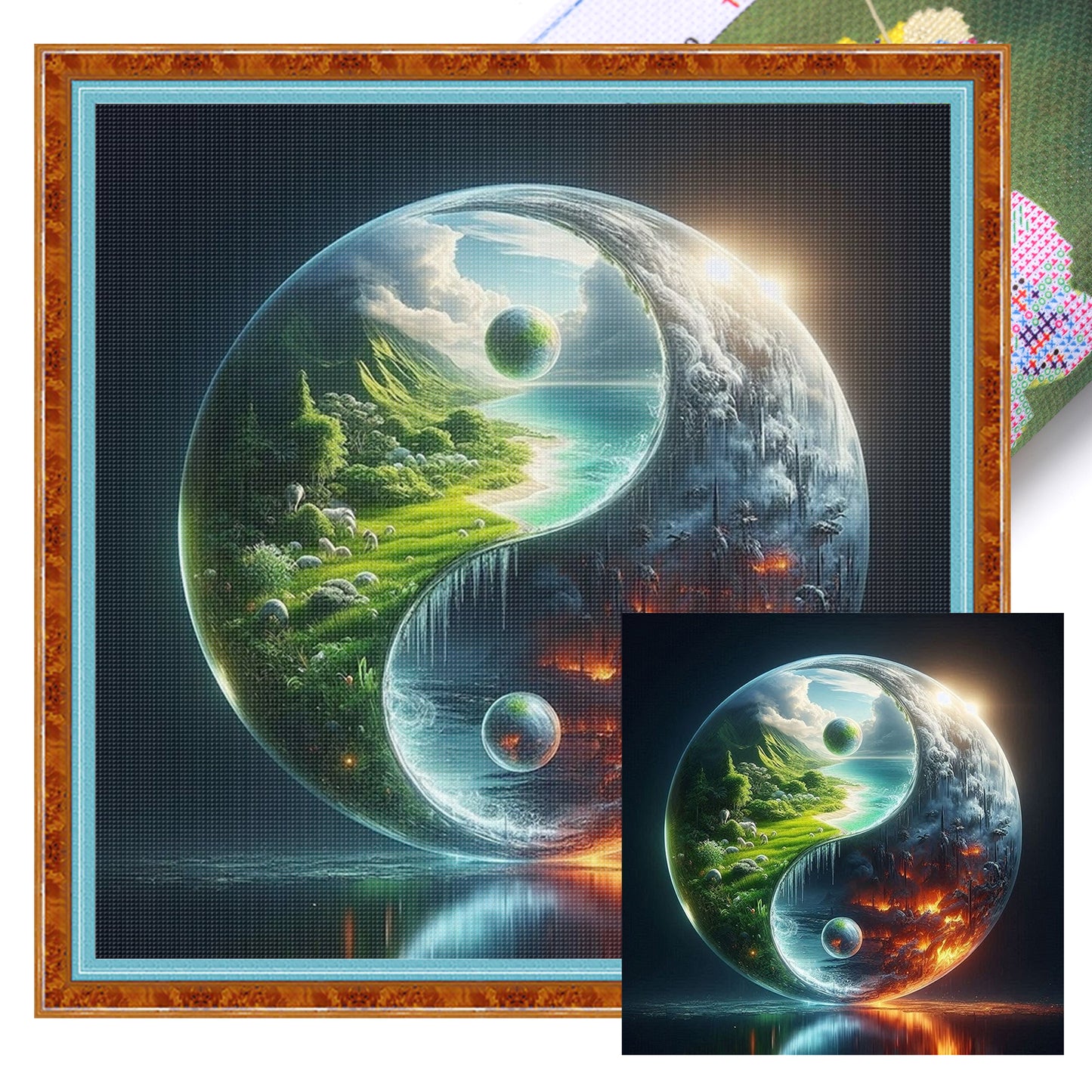 Tai Chi - Oasis & Desert - Full 11CT Stamped Cross Stitch 45x45CM - Huacan