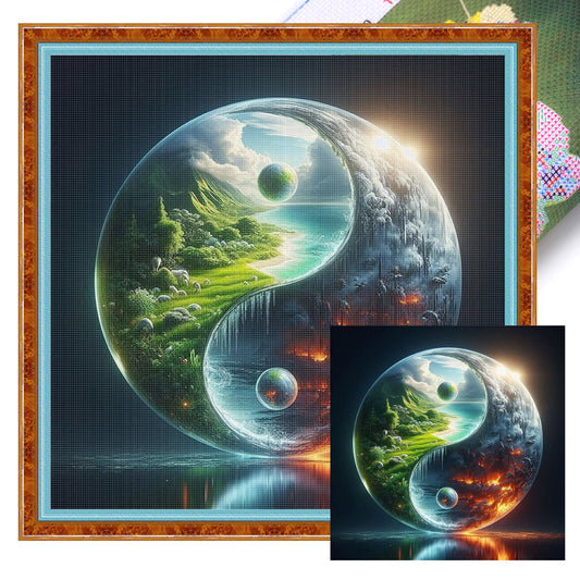 Tai Chi - Oasis & Desert - Full 11CT Stamped Cross Stitch 45x45CM - Huacan