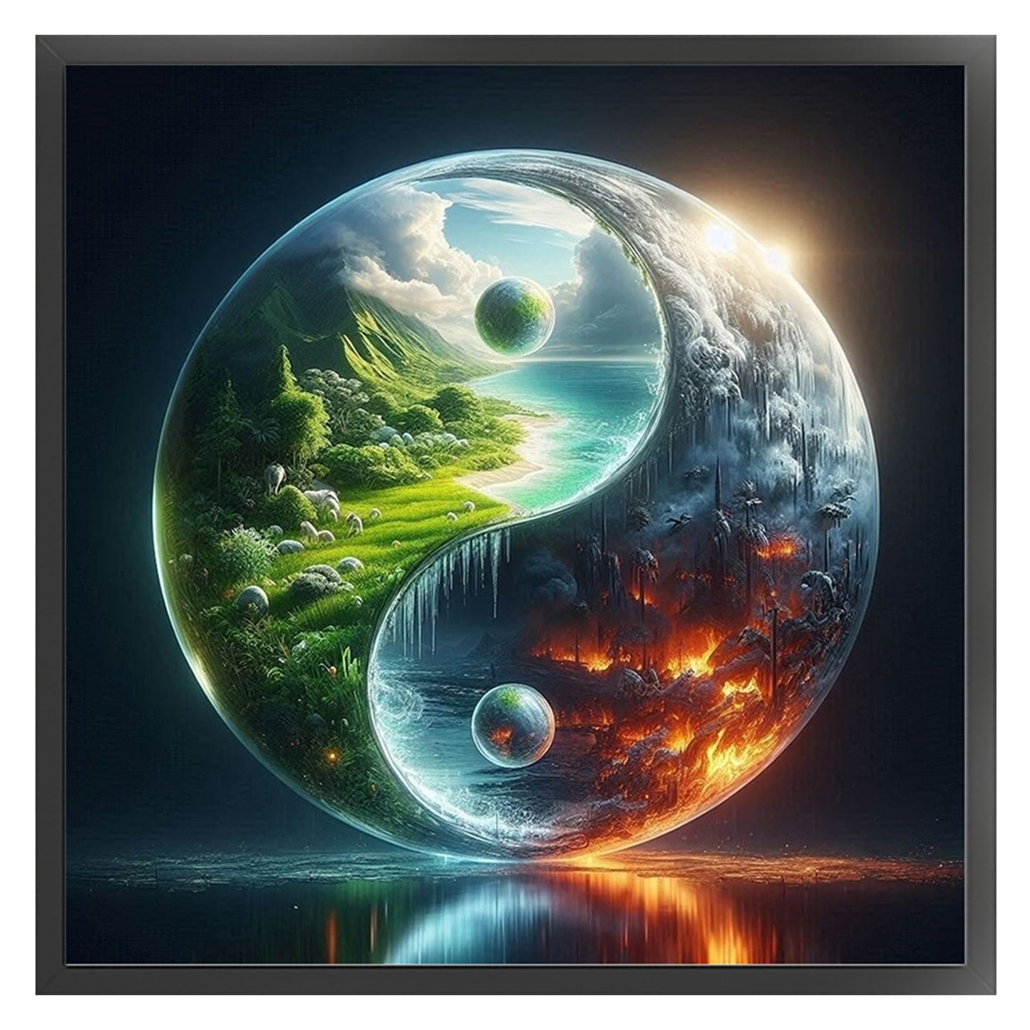 Tai Chi - Oasis & Desert - Full 11CT Stamped Cross Stitch 45x45CM - Huacan