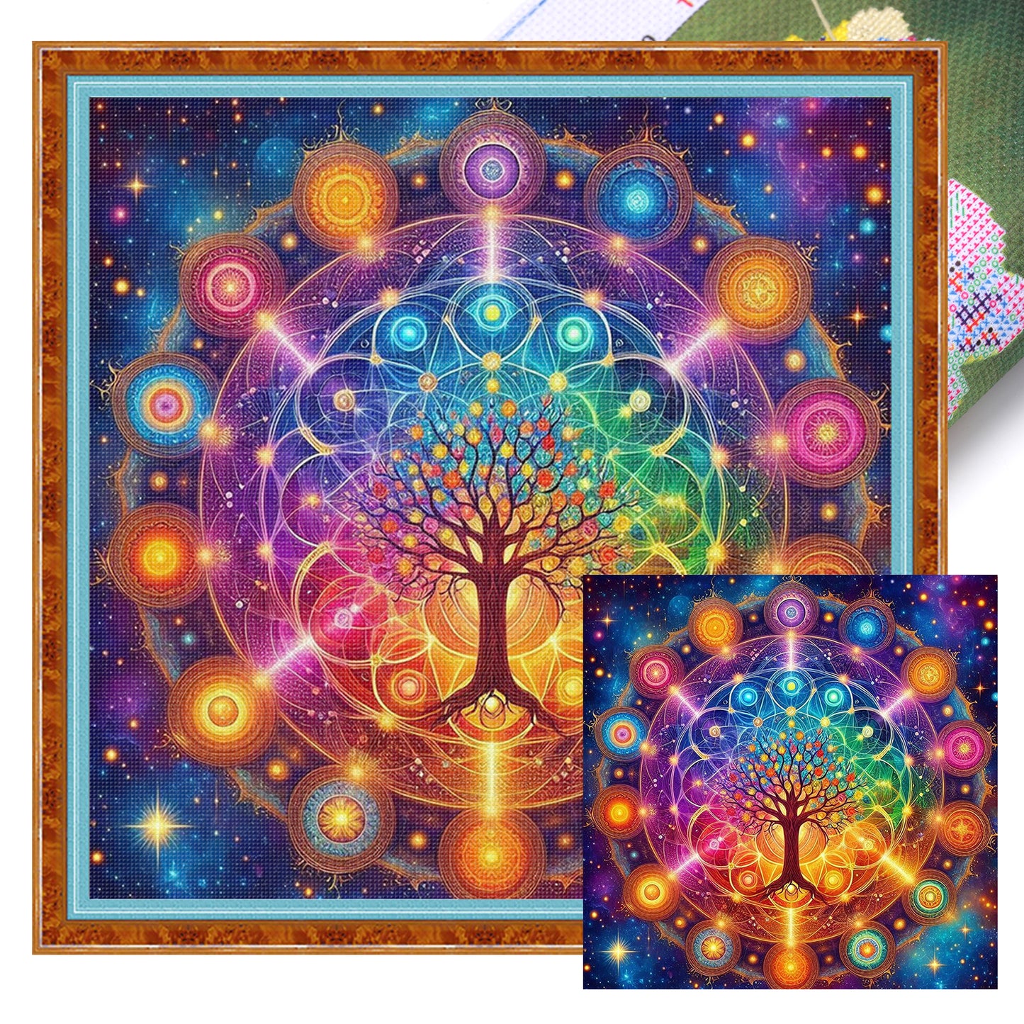 Tree Of Life - Full 11CT Stamped Cross Stitch 45x45CM - Huacan