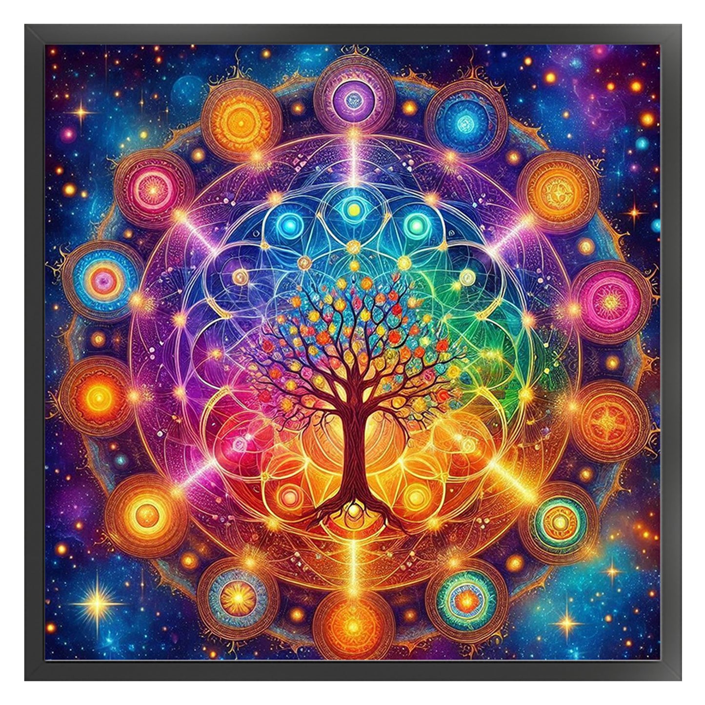 Tree Of Life - Full 11CT Stamped Cross Stitch 45x45CM - Huacan