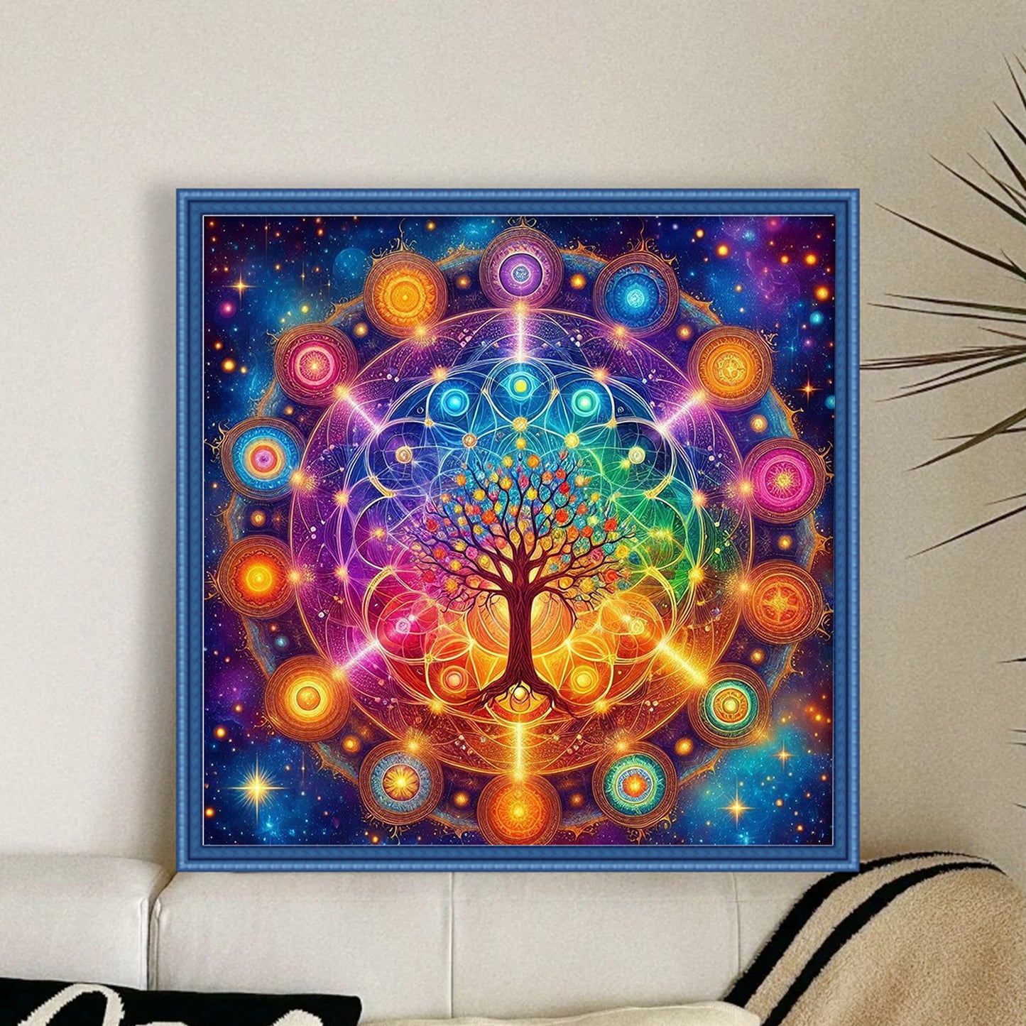 Tree Of Life - Full 11CT Stamped Cross Stitch 45x45CM - Huacan