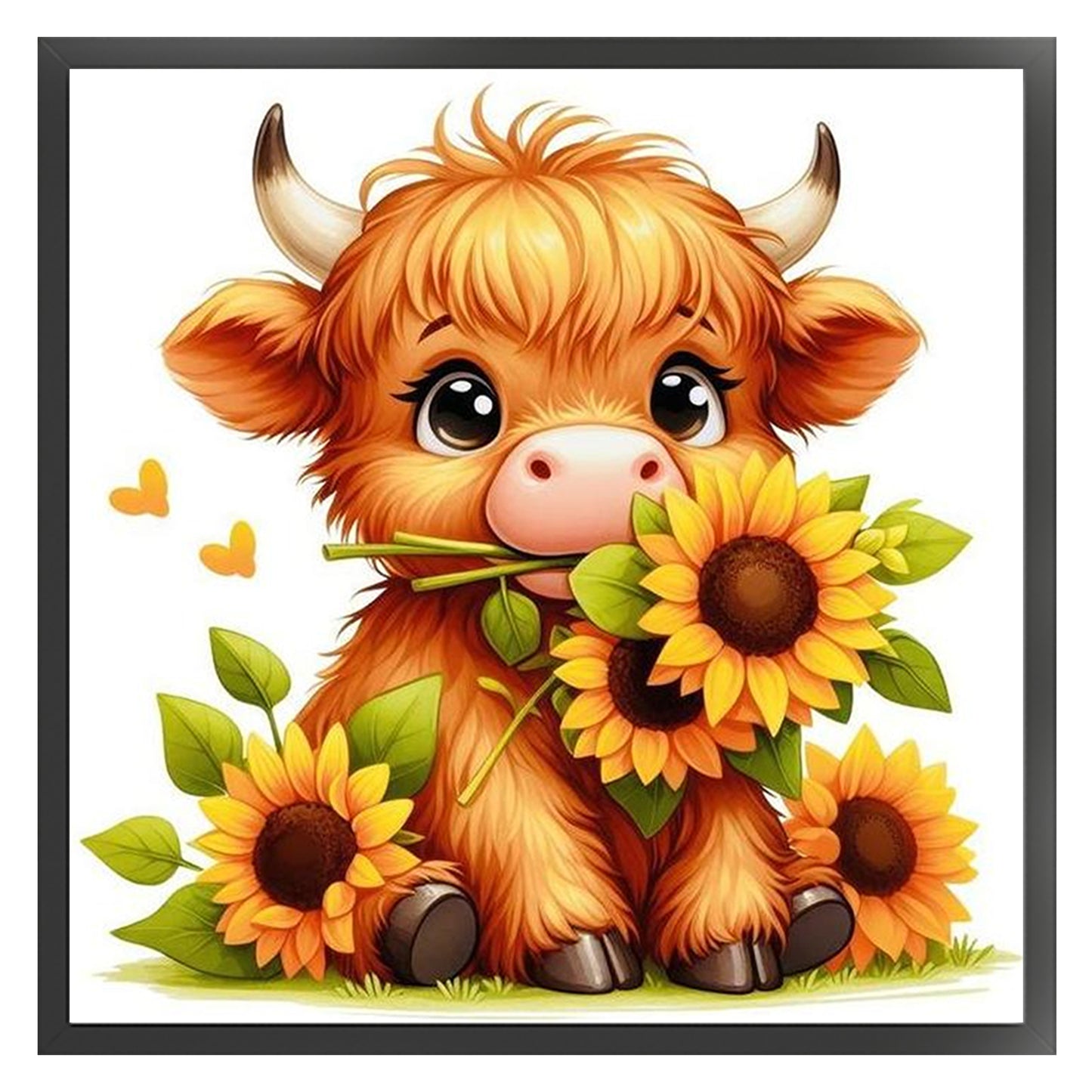 Yak And Flowers - Full 18CT Stamped Cross Stitch 25x25CM - Huacan