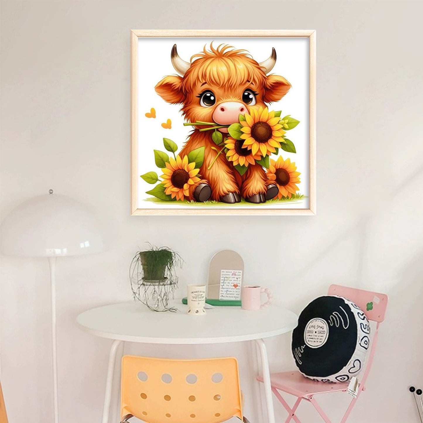 Yak And Flowers - Full 18CT Stamped Cross Stitch 25x25CM - Huacan