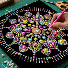 Load image into Gallery viewer, DIY Pearl Painting Kit 25x25CM Mandala Framed Handmade Pearl Material Art Set Room Wall Decoration
