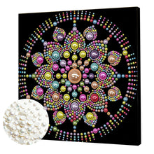 Load image into Gallery viewer, DIY Pearl Painting Kit 25x25CM Mandala Framed Handmade Pearl Material Art Set Room Wall Decoration
