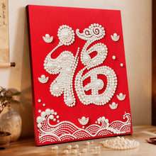 Load image into Gallery viewer, DIY Pearl Painting Kit 40x50CM Blessing Framed Handmade Pearl Material Art Set Room Wall Decoration
