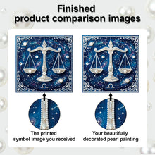 Load image into Gallery viewer, DIY Pearl Painting Kit 25x25CM Libra Framed Handmade Pearl Material Art Set Room Wall Decoration
