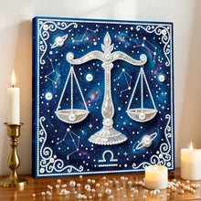 Load image into Gallery viewer, DIY Pearl Painting Kit 25x25CM Libra Framed Handmade Pearl Material Art Set Room Wall Decoration
