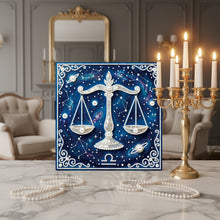 Load image into Gallery viewer, DIY Pearl Painting Kit 25x25CM Libra Framed Handmade Pearl Material Art Set Room Wall Decoration
