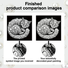 Load image into Gallery viewer, DIY Pearl Painting Kit 25x25CM Cat Framed Handmade Pearl Material Art Set Room Wall Decoration

