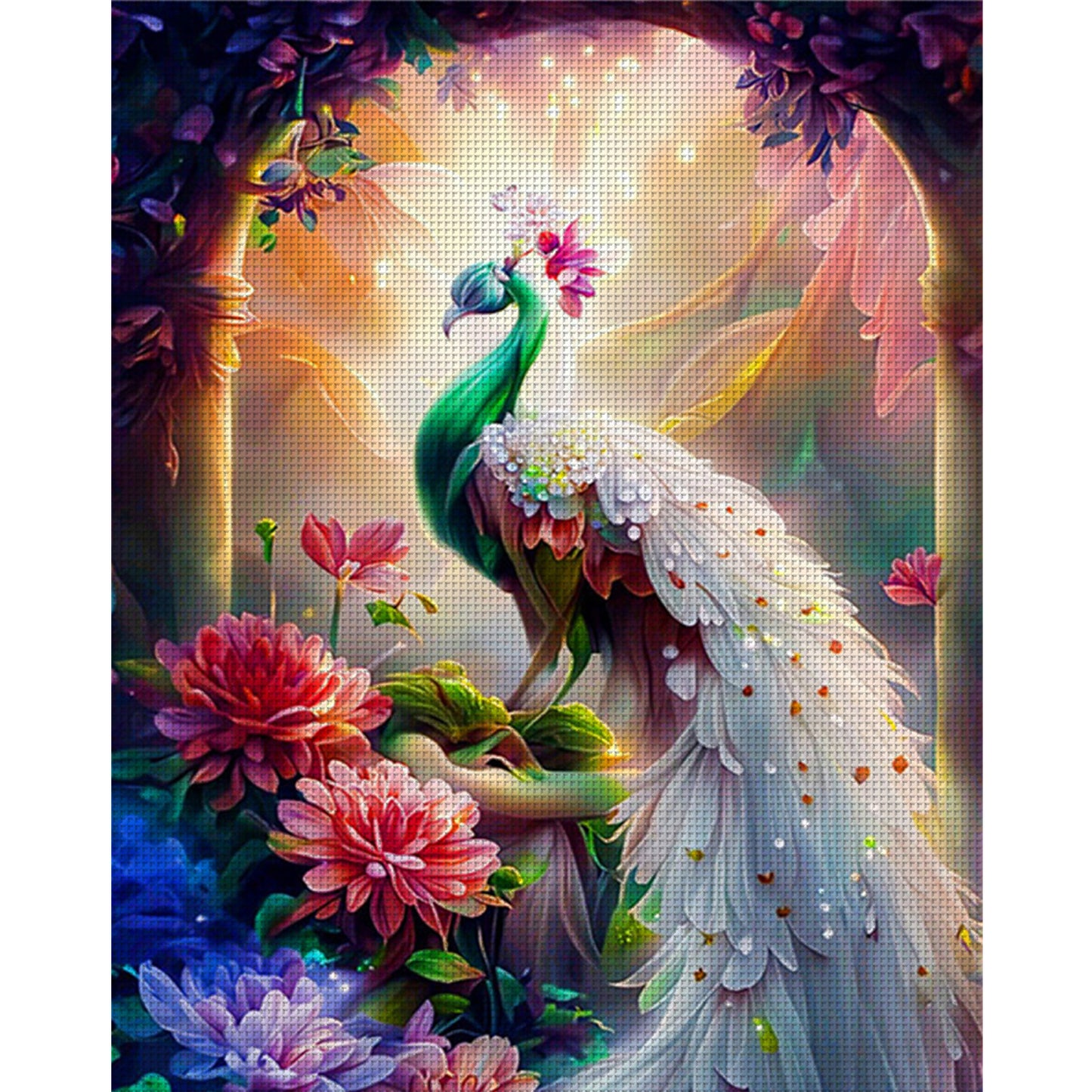 Peacock - Full 11CT Stamped Cross Stitch 50x65CM - Huacan