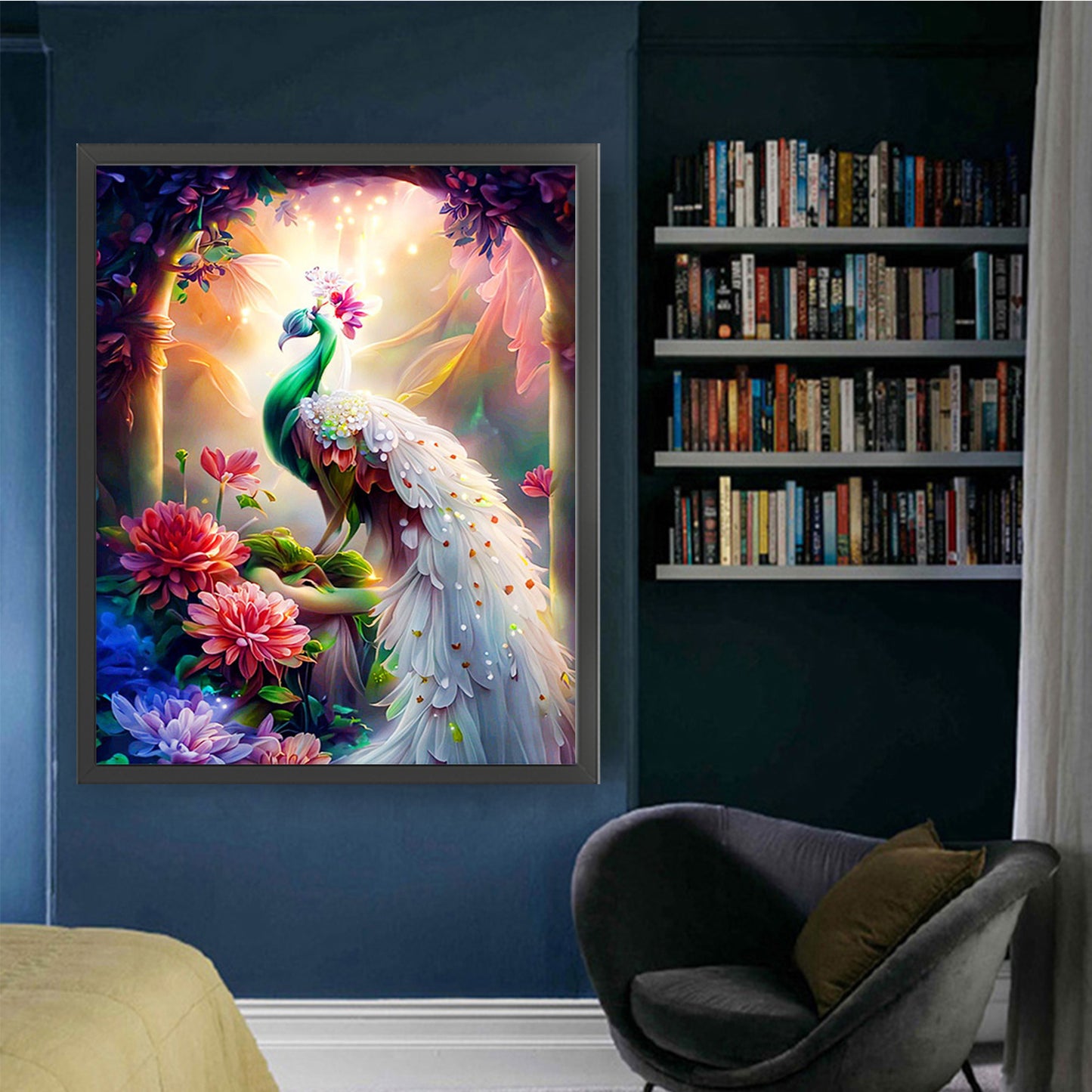 Peacock - Full 11CT Stamped Cross Stitch 50x65CM - Huacan